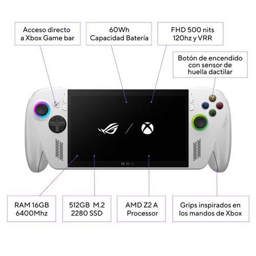 Consola portátil ASUS ROG Xbox Ally 7’’ Full HD 120Hz, AMD Ryzen Z2 A, 16GB RAM, - Imagen 14